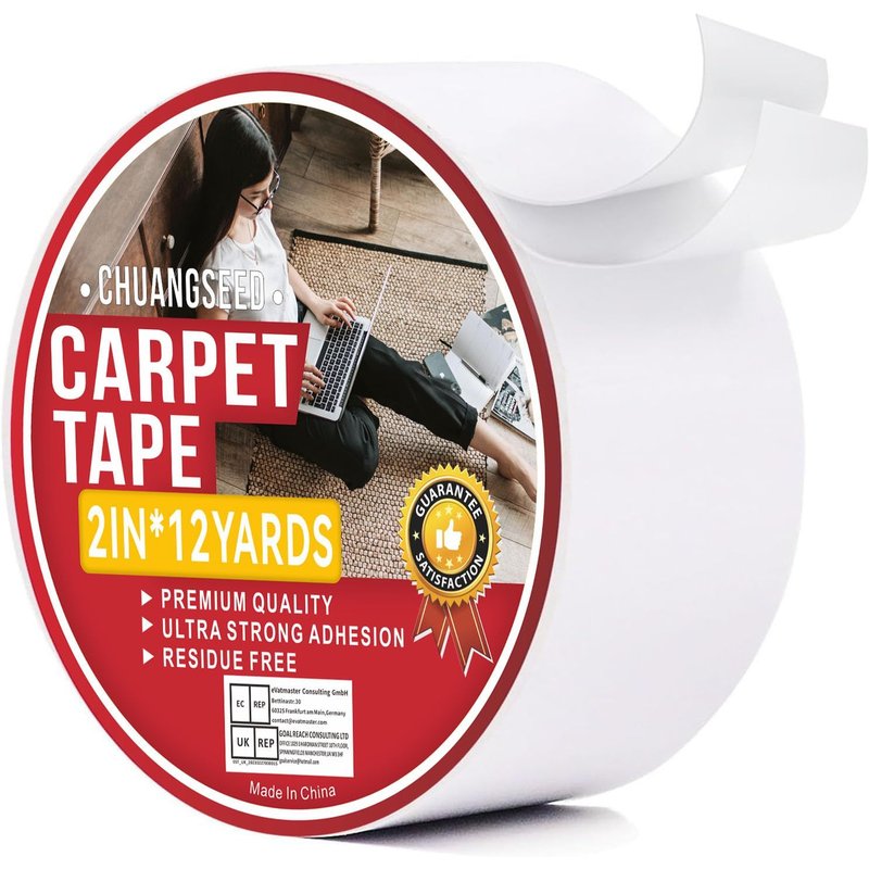 Rug Ruban adhésif double face,antidérapant pour tapis,Carpet pour Parquet Carreaux de marbre,Blanc,Tapis fixe,Super résistant,5cm x 11m