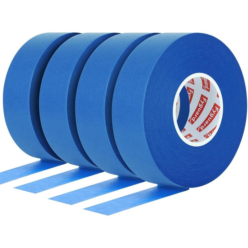 4 Rouleaux Ruban de Masquage,50m x 24mm Ruban de Peintre Bleu Masking Ruban de Papier de Peintre Résistant à la Chaleur pour Travaux de peinture,Rénovation,Artisanat