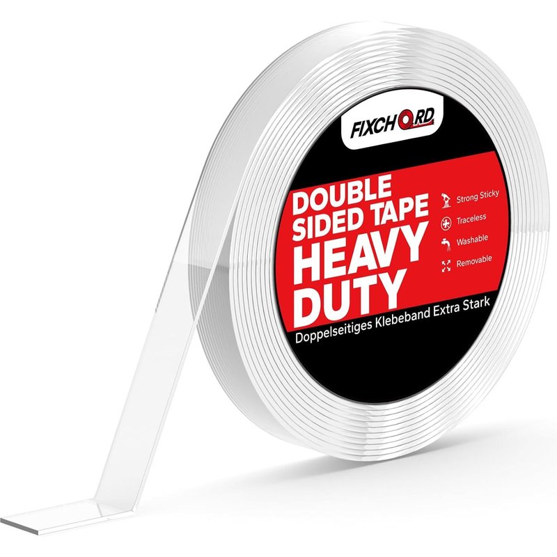 Ruban Adhésif Double Face Extra Fort,Ruban Adhésif Double Face en Acrylique Imperméable et Transparent,Ruban Adhésif Amovible pour Murs/Moquettes/Tapis de,3m*1cm*1mm