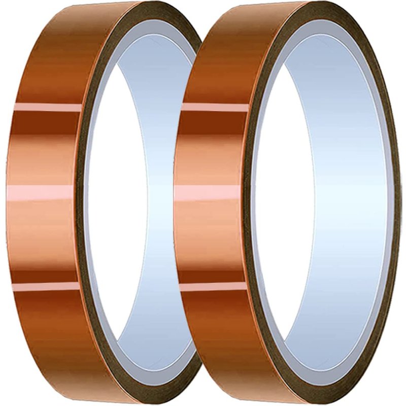 2 Rouleaux 20mm x 28m(90ft) Ruban Haute Température Ruban Polyimide Résistant à la Chaleur Ruban Thermique Kapton Ruban pour Masquage/Soudure/Imprimantes 3D/Batterie