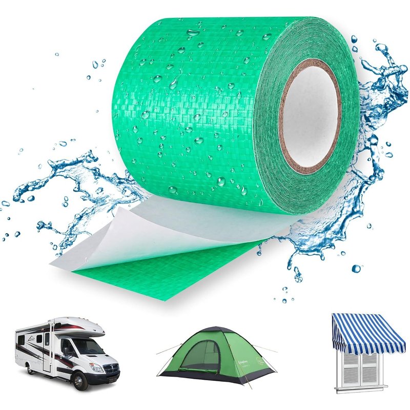 Ruban Adhésif/ 5,7cm x 10m etanche eau/Ruban Adhésif Etanche/Ruban etancheite pour Réparer Bache de Camion ou de Serre/Toile de Tente ou Tonnelle/PE/Vert