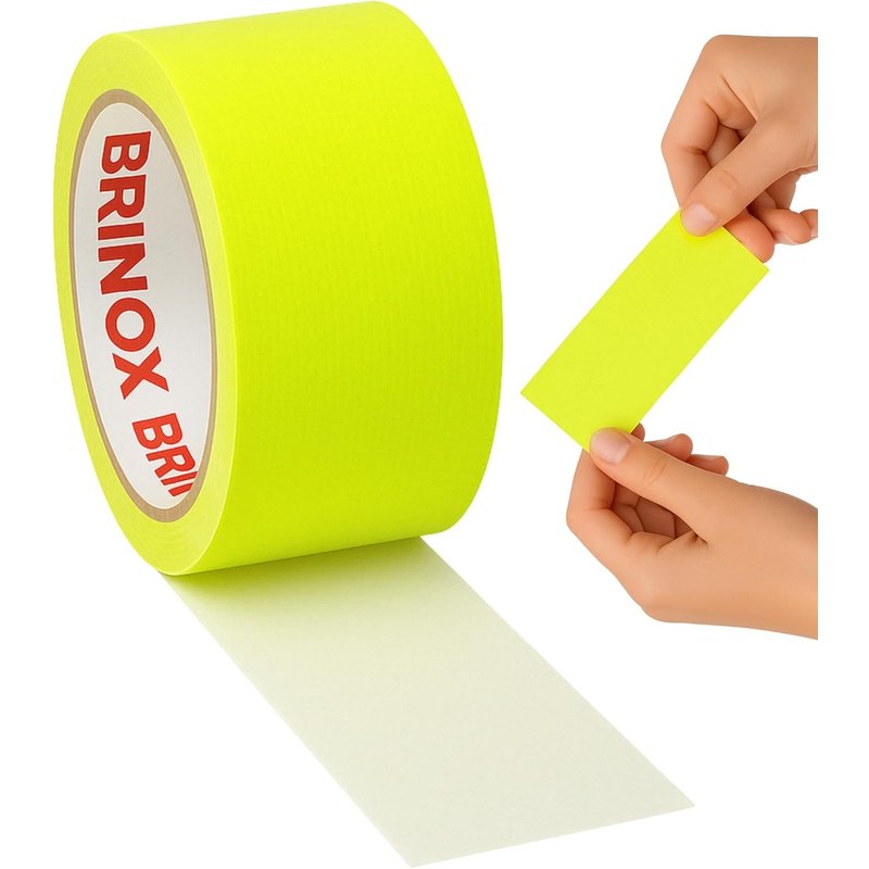 Ruban adhésif extra fort,ruban américain renforcé 50 mm x 10 m pour réparation,raccordement,scellage et emballage Jaune fluo