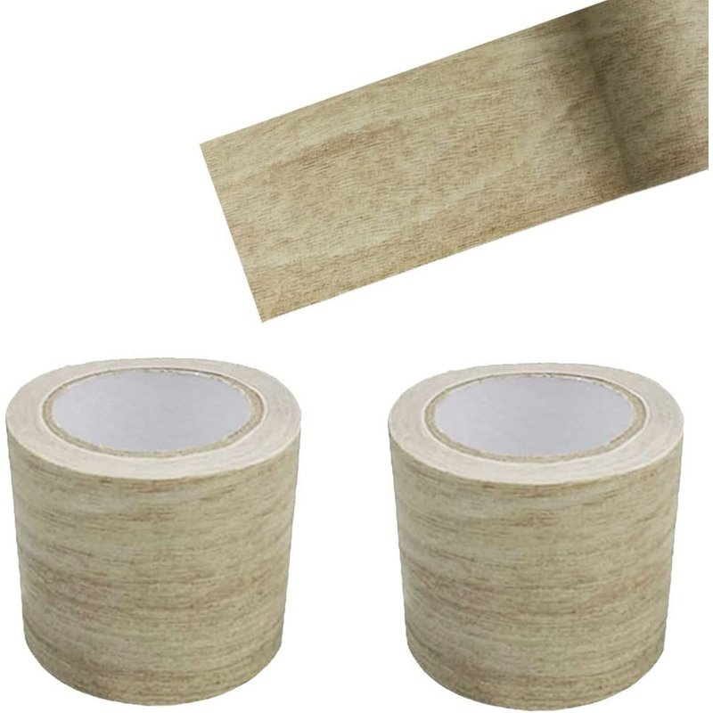 2 Rouleau Ruban AdhéSif Imitation Bois De Gris Clair De 8 Cm * 4,57 M,Ruban Effet Bois de Réparation de Meubles Ruban Adhésif Réaliste de Réparation pour Portes,Sols,Plinthe