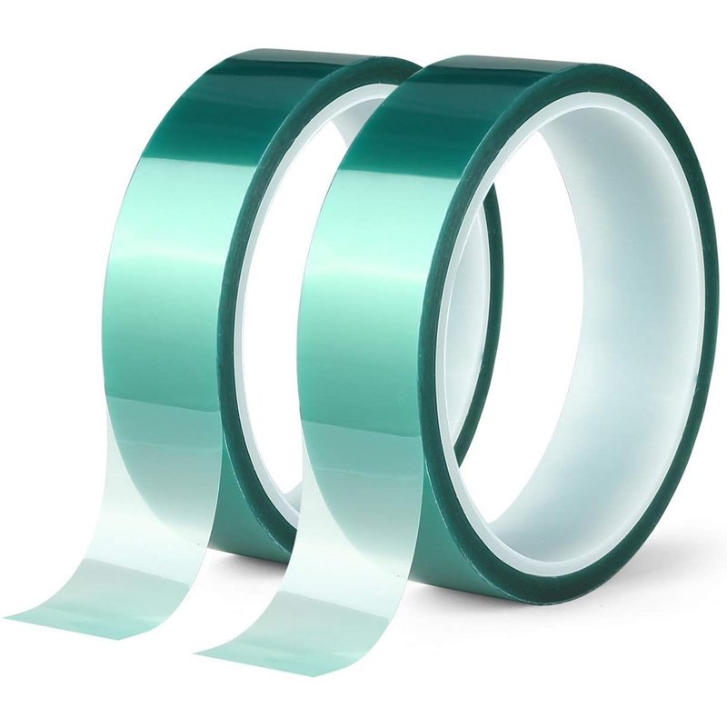 2 rouleaux Ruban de masquage en polyester haute température vert enduit en poudre PET Idéal pour peindre,anodiser les applications (25mm x 25 m)