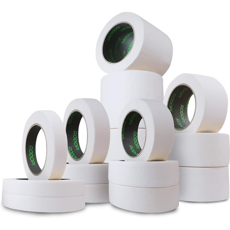 SplashGuard Ruban de masquage 19 mm,25 mm,36 mm,50 mm,100 mm Rouleau de 50 m de ruban adhésif facile à séparer pour peintre Beige (50 mm,1 rouleau)