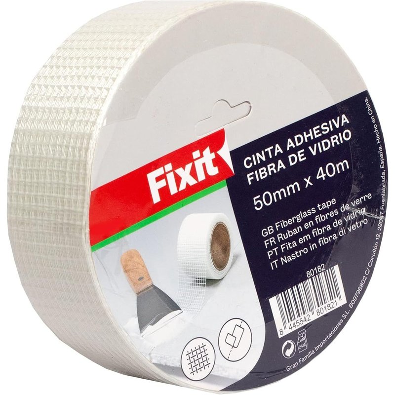 Ruban adhésif en fibre de verre pour collage de joints,ruban adhésif pour joindre les joints,rouleau ruban de verre,ruban fibre de verre pour réparation et étanchéité des murs (50 mm x 40 m)