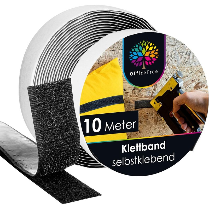 Rouleau de Ruban Adhésif-Scratch Autocollant-20mm x 10m-Noir-Fixation Montage Sûr Ultra Solide Pour DIY-Bande Agrippantes Adhésives