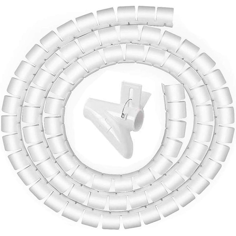 Cable Management Sleeve,2m Cable Manager with Cord Storage Clip for Organizing USB/TV Wires Power Cords at Home and Office,Flexible Coiled Tube to