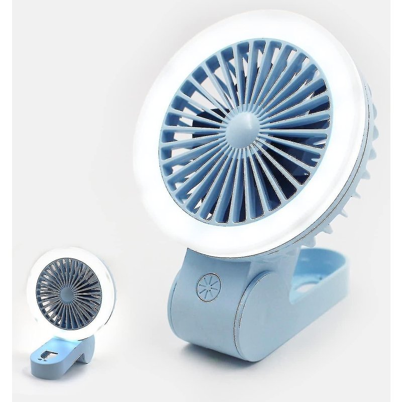 2025 - Mini ventilateur portatif avec lumière LED, réglable, rechargeable par USB, petit, portable et personnel