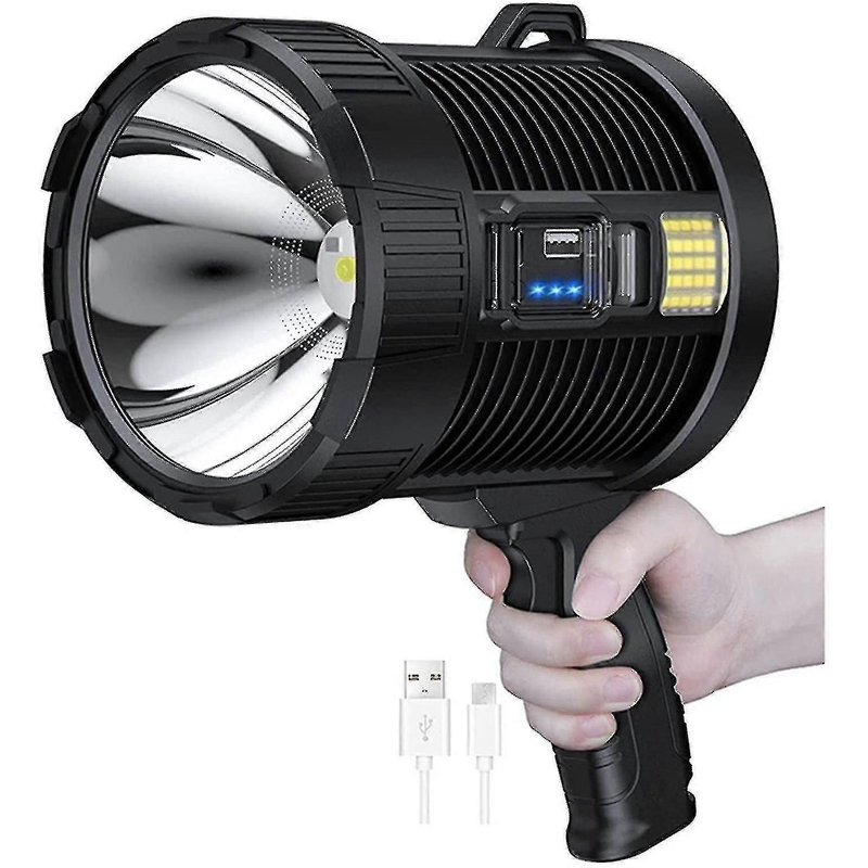 Projecteur rechargeable, 100 000 lumens, lampe de poche à LED, super projecteur solaire d'extérieur