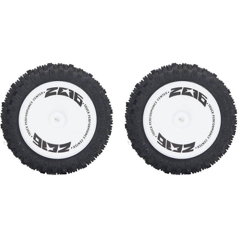 Lot de 2 pneus avant de voiture télécommandée WLtoys 1/12, en plastique et caoutchouc, noir et blanc