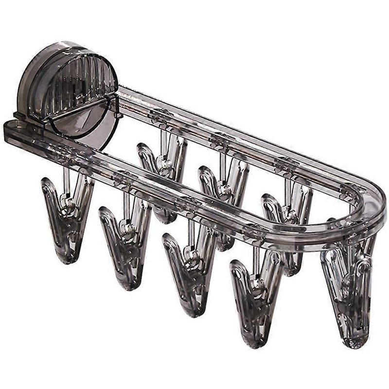 1 égouttoir à ventouse pour salle de bain, pliable, pour chaussettes, vêtements, multi-clips