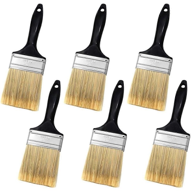 Pinceaux plats de 3 pouces, outils de peinture professionnels avec manche en plastique traité pour peinture de bricolage, meubles
