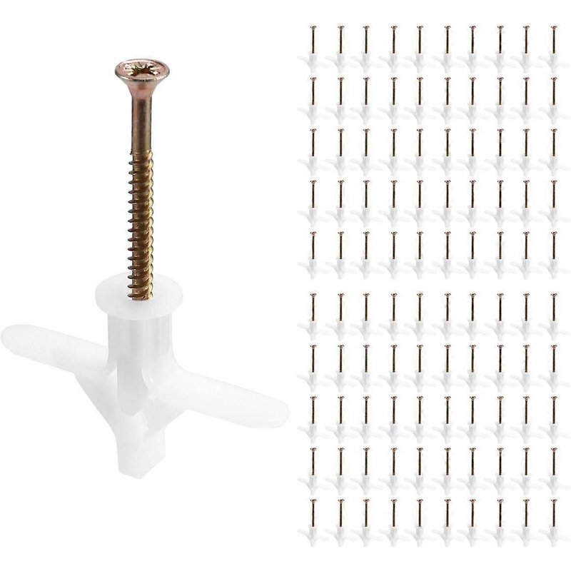 Lot de 100 bouchons d'expansion pour cloisons creuses en forme de papillon, pour tuyaux d'expansion de type avion