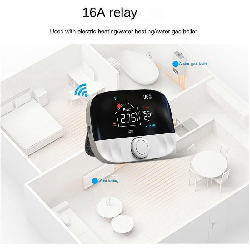 Thermostat intelligent Tuya, contrôleur d'écran LCD RF Wifi adapté au chauffage par le sol et à la chaudière à gaz