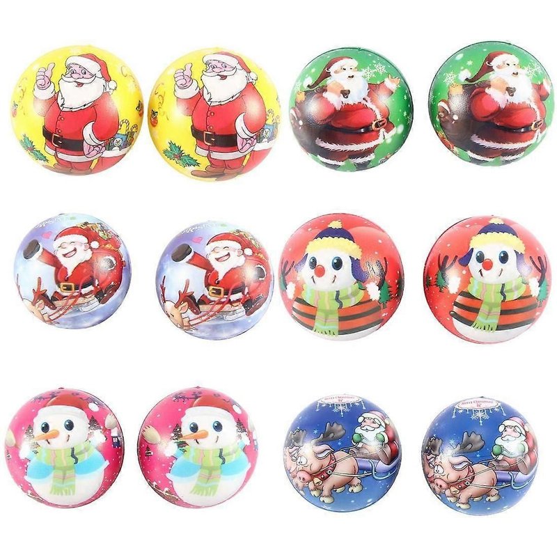 Lot de 12 jouets anti-stress en polyuréthane, à rebond lent, à presser, idéal comme cadeau de Noël