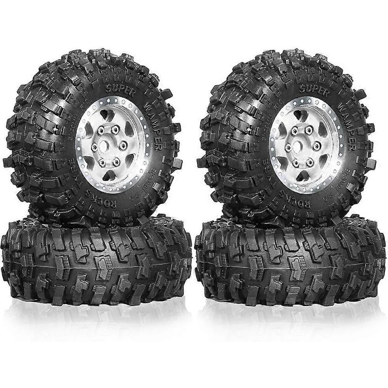 Lot de 4 pneus de roue à billes en métal de 51 mm (1 pouce) pour voiture sur chenilles RC 1/18 1/24 TRX4M SCX24 AX24 FCX24