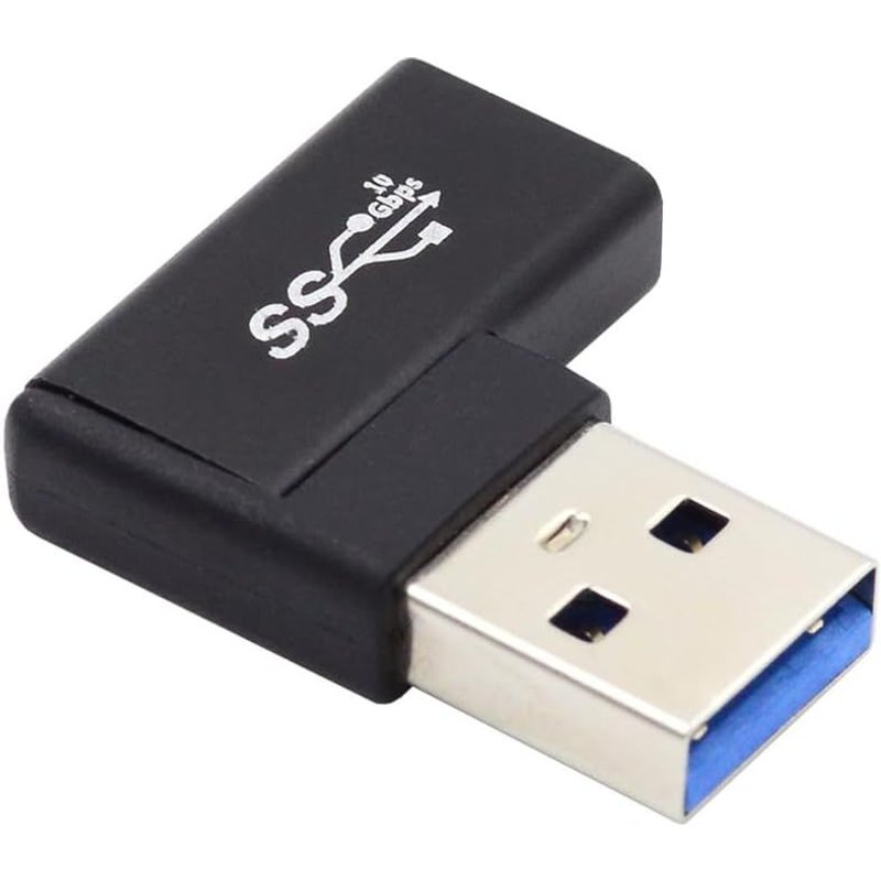 NFGR-Adaptateur De Données Usb-C Type C Femelle Vers Usb 3.0 A Mâle Plat Horizontal À 90 Degrés Coudé À Gauche Pour Ordinateur Portable De Bureau