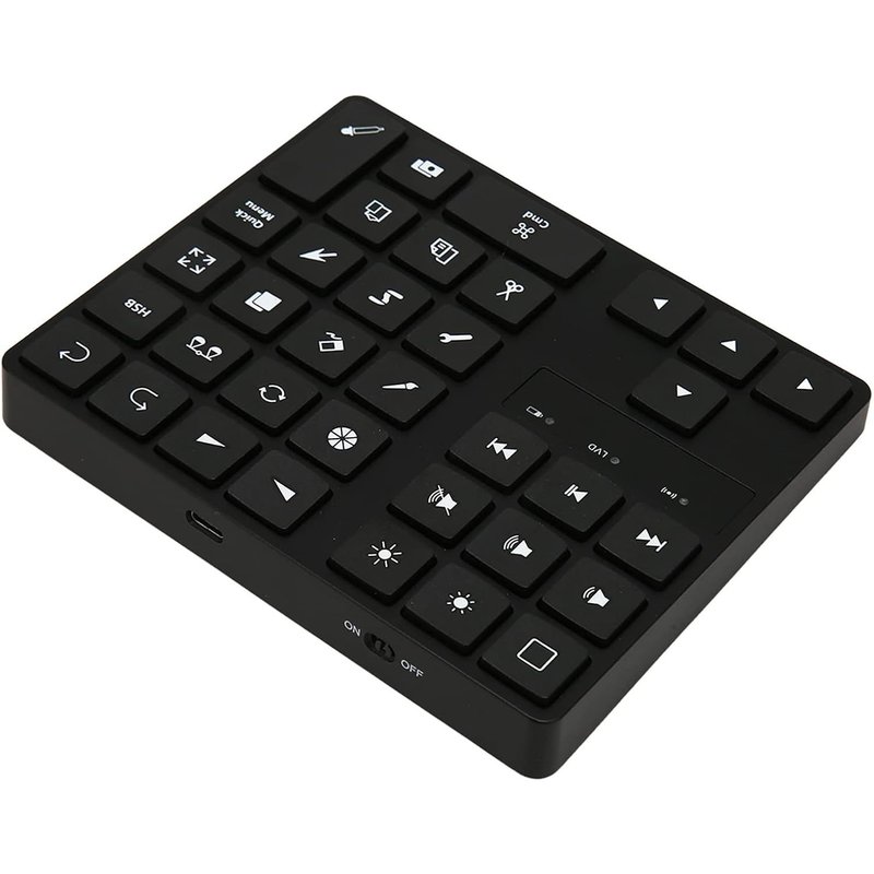 Clavier Pour Procreate, 35 Touches 10M Édition De Photo Vidéo À Une Main Clavier De Dessin Bluetooth, Clavier De Raccourcis De Dessin Graphique Rechargeable Avec Design Ergonomique