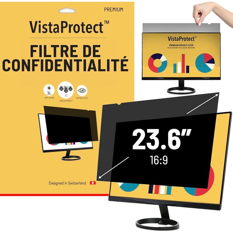 - Filtre De Confidentialité & Filtre Anti-Lumière Bleu Premium. Film De Protection 2-En-1 Pour Écran D`Ordinateur & Moniteur (23.6" Pouces)