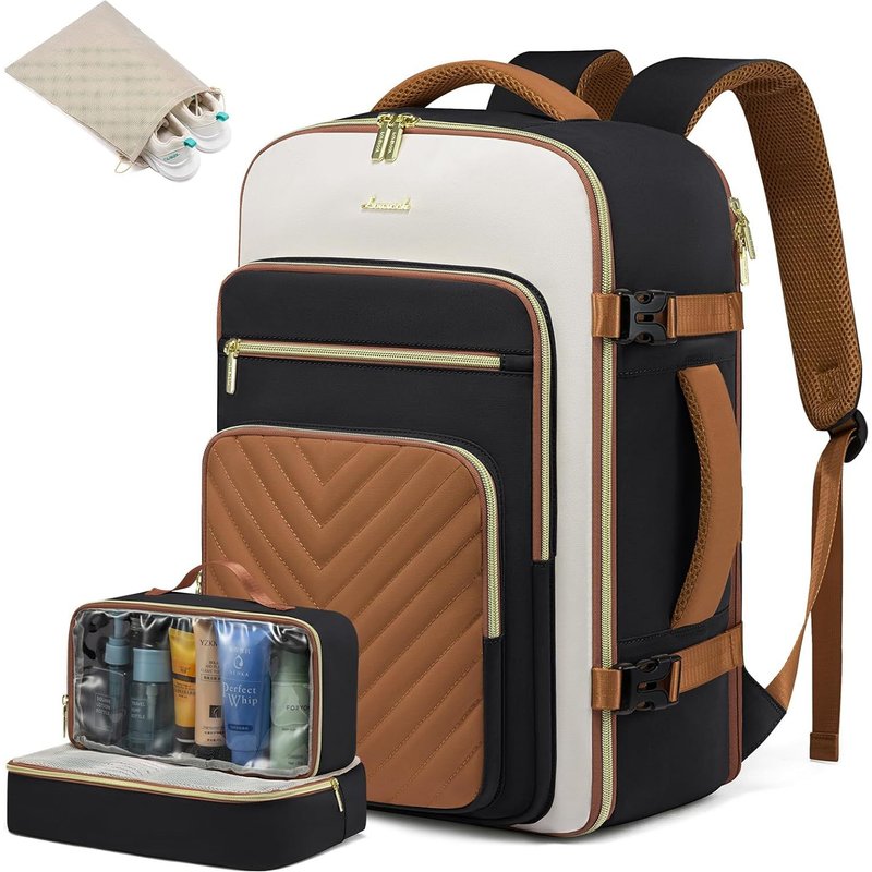 Sac À Dos Femme Étanche Sac Voyage Cabine Avion Bagages Valise Easyjet Ryanair 45X36X20, Sac À Dos Pour Ordinateur Portable, Sac Porté Dos Backpack Pour Travail École Loisir, Brun