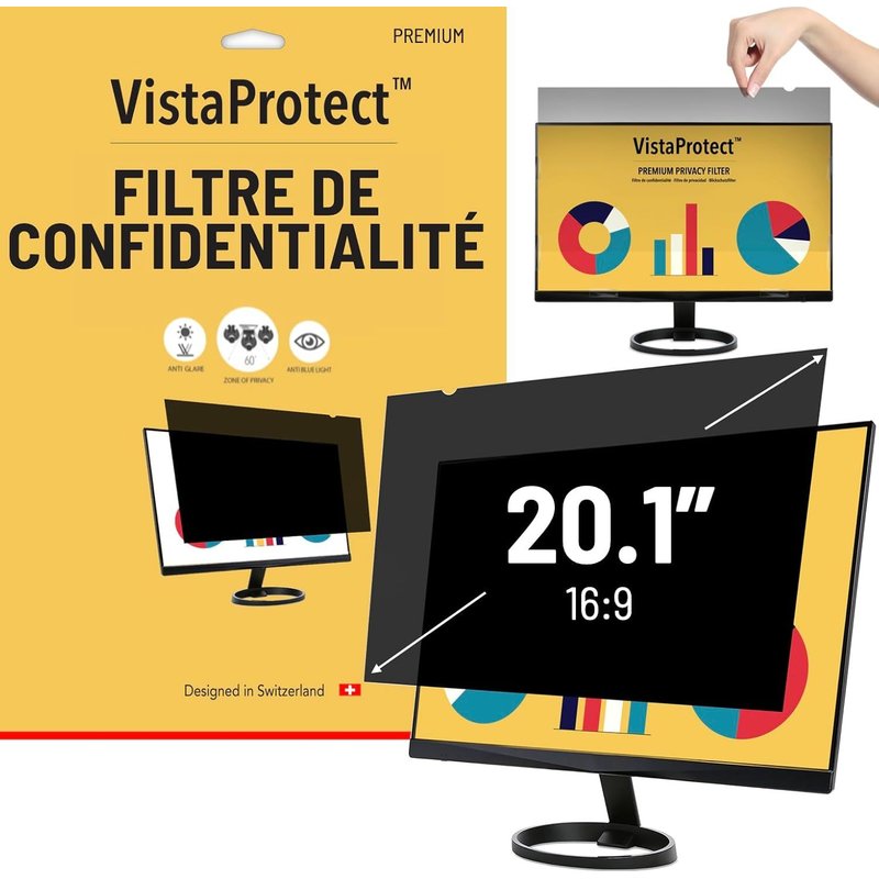 - Filtre De Confidentialité & Filtre Anti-Lumière Bleu Premium. Film De Protection 2-En-1 Pour Écran D`Ordinateur & Moniteur (20.1" Pouces)