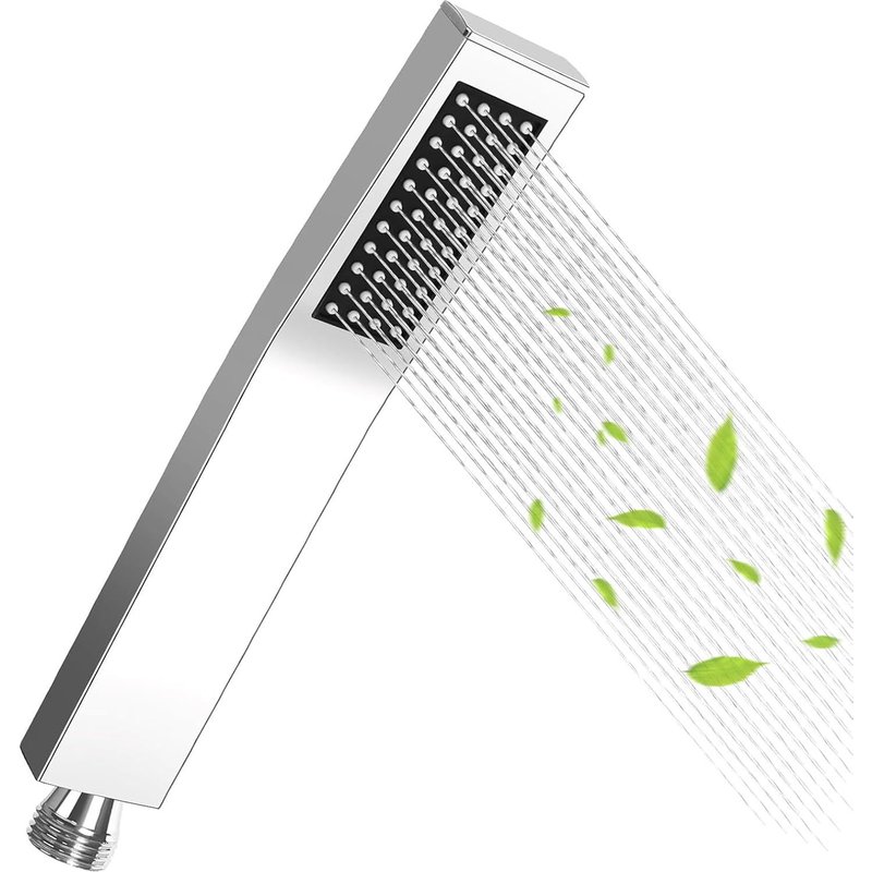Pommeau de Douche Carré Pommeau de Douche Haute Pression à éConomie D'eau En Acier Inoxydable 304 Douchette Avec Buse En Silicone Autonettoyante Adapté à La Salle de Bain à Domicile