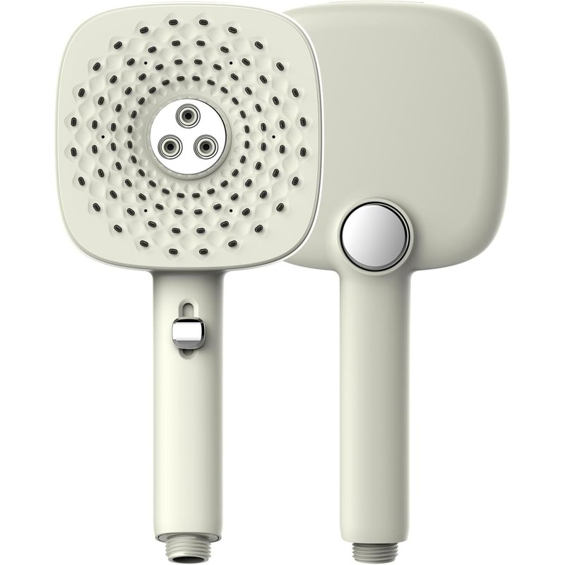 Pommeau de Douche Haute Pression,Douchette Salle De Bain-3 Vitesses 4 Jets-Technologie(Blanc)