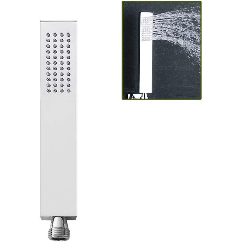 Pommeau de douche à main en laiton Pommeau de douche carré haute pression d'eau Pommeau de douche à fonction unique de luxe Pommeau de douche en silicone Finition chromée