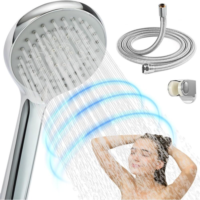Pommeau de douche 1,7 m avec tuyau haute pression ¿ Puissance, ensemble Premium, 5 modes de pulvérisation pour satisfaire tous les besoins des membres de la famille