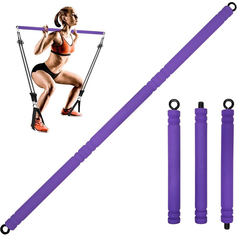 Bar For Elastic Bodybuilding,Pilates Bar Resistance Bands Portable Yoga Stick Full Body Workout Bars