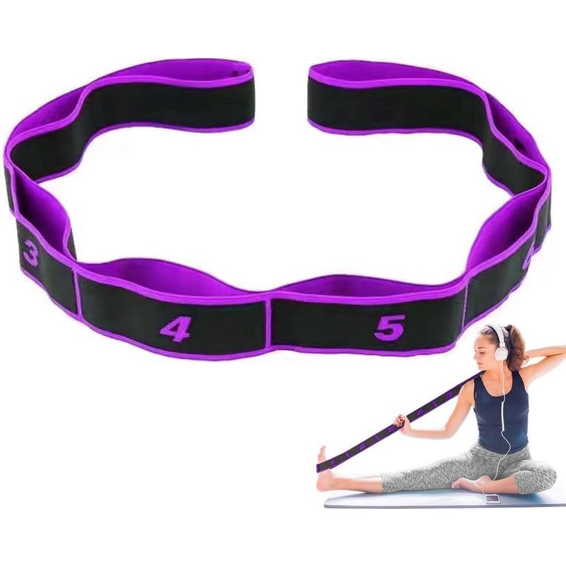 Elastic Bodybuilding,Elastic Sport 8 Levels Of Strength Training Gym Pilates Yoga Resistance Band Elastic Band (Purple)