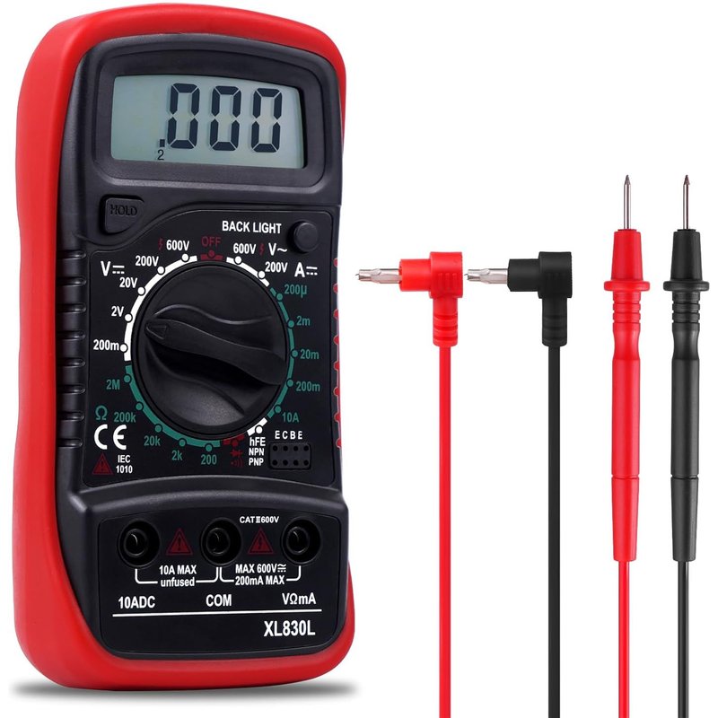 Multimètre Numérique Portable,Testeur Électrique avec écran LCD et rétroéclairage bleu,Mesure La Tension CA/CC,Ohmmètre,Courant CC,Résistance,Continuité,Diode,La batterie ne comprend pas
