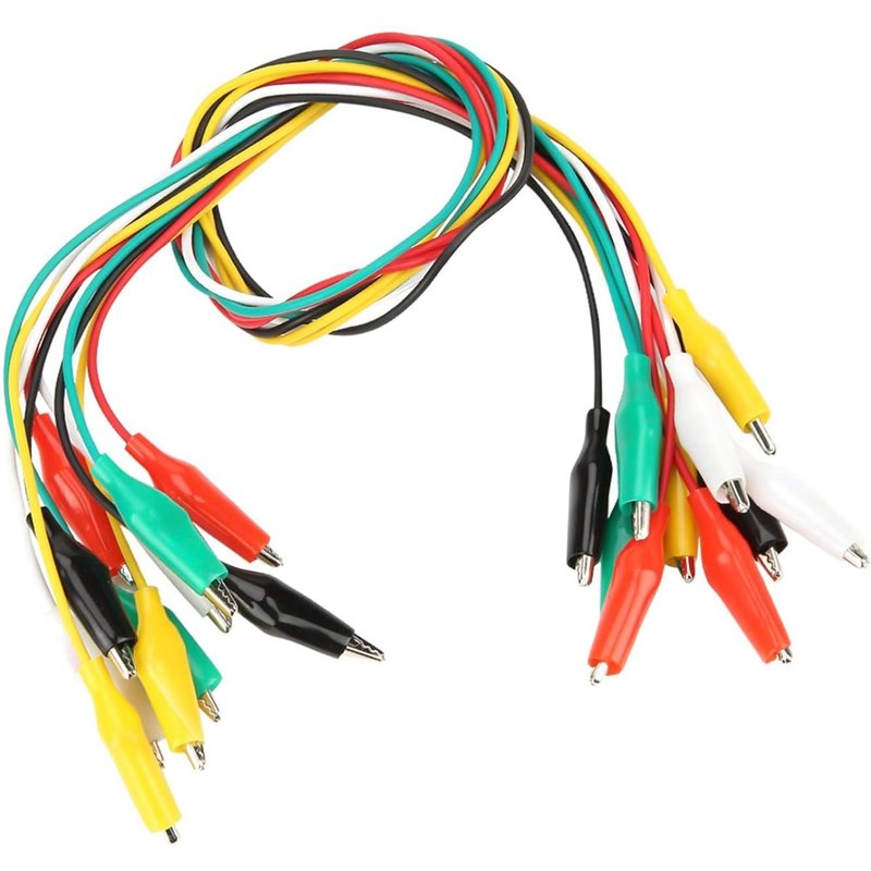 10pcs 50cm Couleur Clip de,électricité Cables Nombre 35mm Silicone Câble Double Terminé pour Multimètre Clip Test diagnostic interrupteur