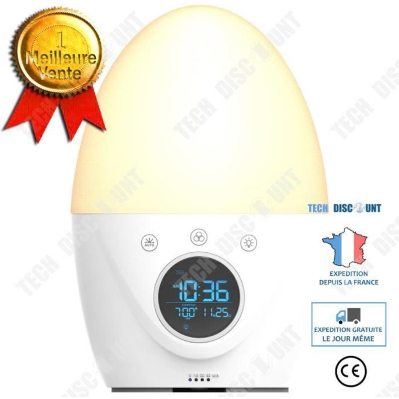 Td® Veilleuse Pour Enfants Réveil Lanterne Atmosphère Lumière Horloge Réveil Lumière Électronique Numérique Horloge