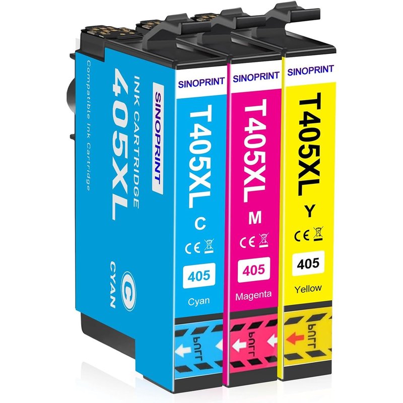 405Xl Cartouches D'Encre Compatible Pour Epson 405 Xl 405Xl Pour Workforce Pro Wf-3820 Wf-3825 Wf-4820 Wf-4825 Wf-4830 Wf-7310 Wf-7830 Wf-7835 Wf-7840 Imprimante (1 Cyan,1 Magenta,1 Jaune)
