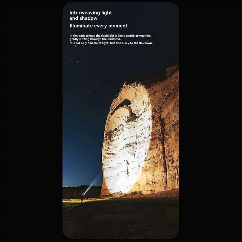 Lampe de poche Zoom 3500 mAh, batterie de type C, chargement avec éclairage latéral, multifonction, lumière puissante, camping