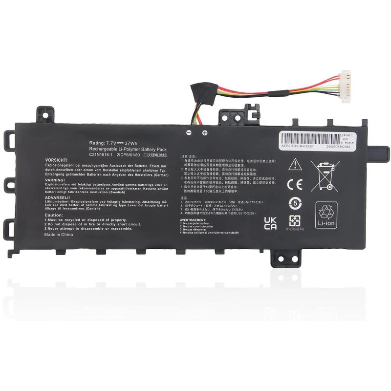 7.7V 32Wh C21N1818 C21N18-1 0B200-03190800 Batterie de remplacement pour ASUS A412FA X412FJ F512FA X512DA Y4100FA