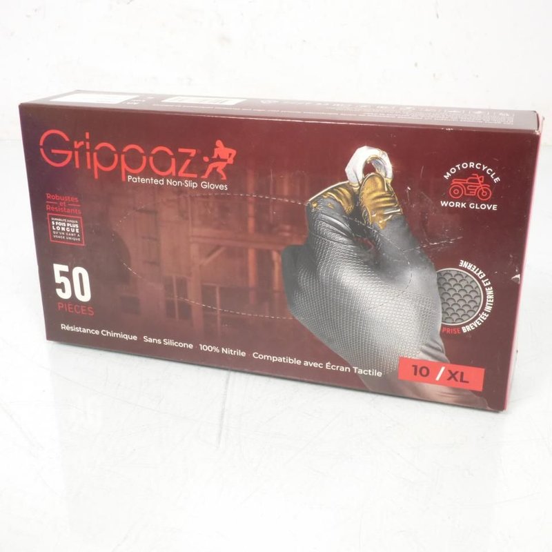 Gants atelier Grip jetable en nitrile- 10