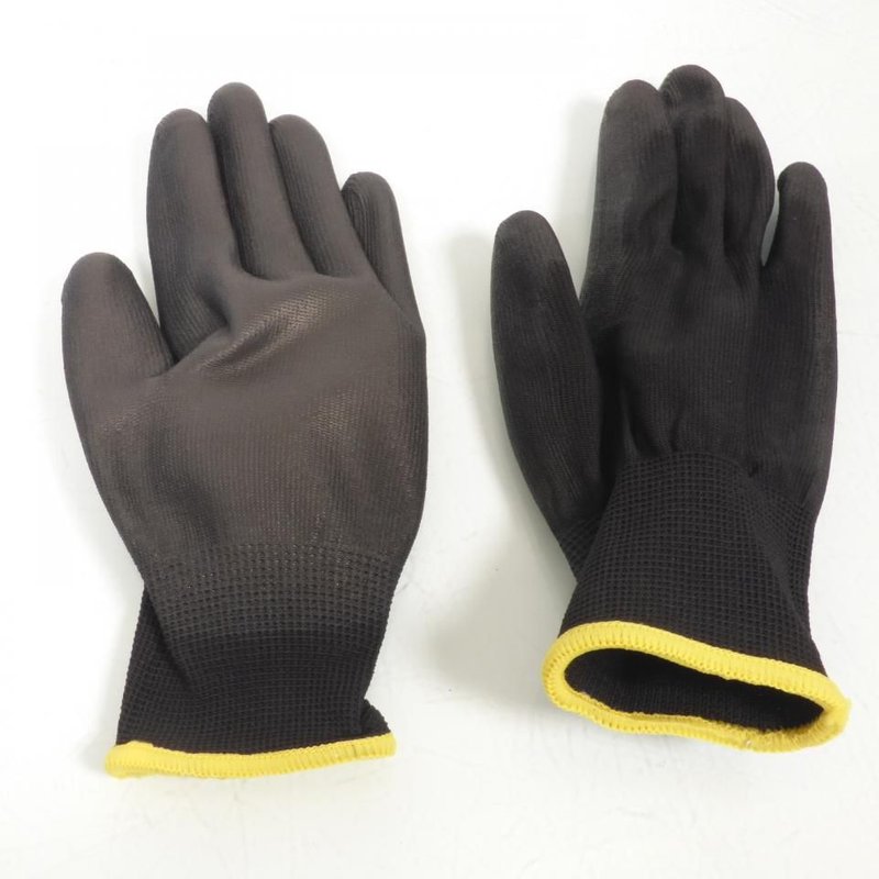 Paire de gants d'atelier en polyuréthane noir- S