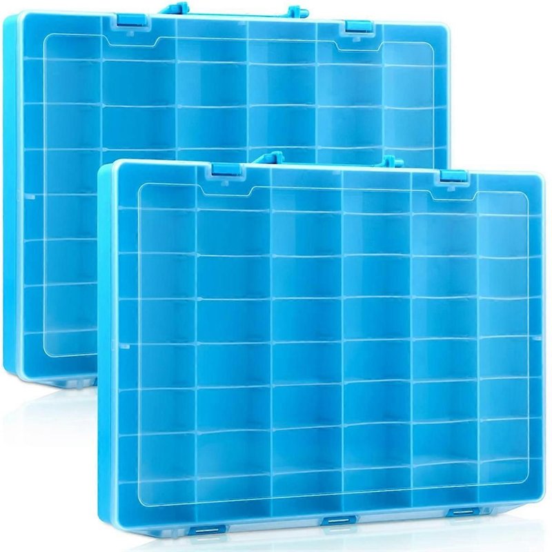 Lot de 2 boîtes de rangement en plastique à 48 compartiments avec séparateurs amovibles et compartiments transparents pour collectionneurs de jouets