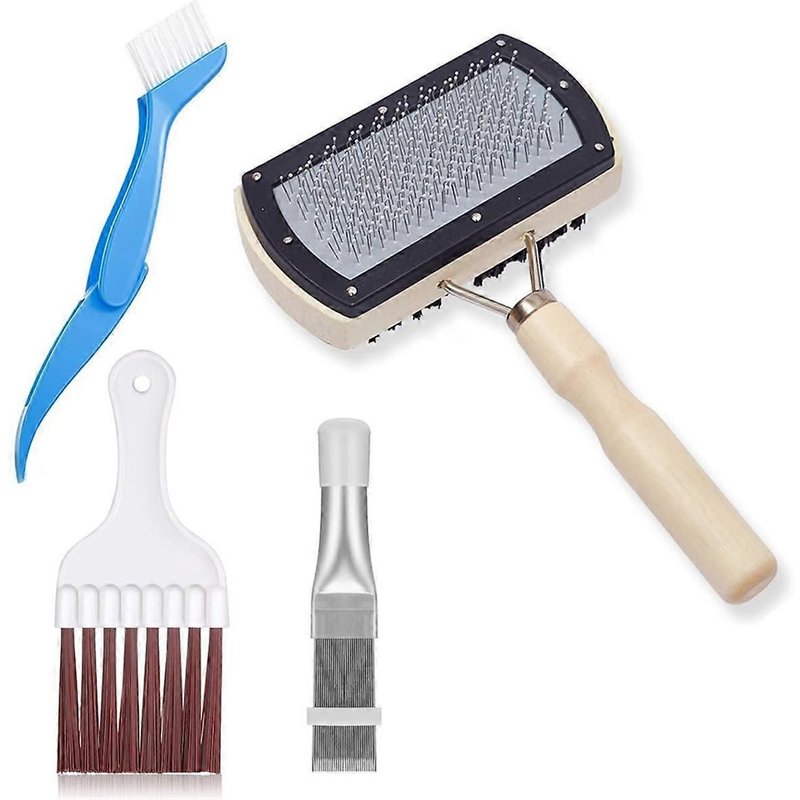 Kit de 4 brosses de nettoyage pour ailettes de condenseur de climatiseur, en acier inoxydable