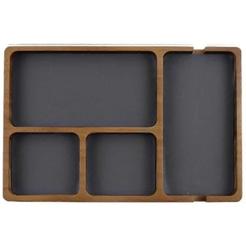 Boîte de rangement de bureau en bois massif avec compartiments pour lunettes, téléphone portable, articles divers