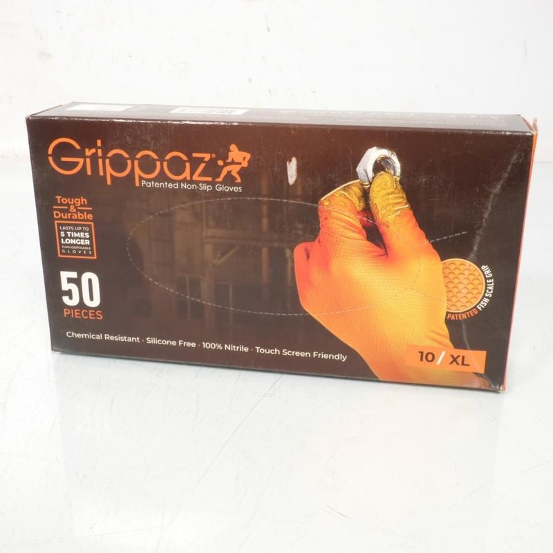 Gants d'atelier GRIP jetables Nitriles orange (x50)- XL