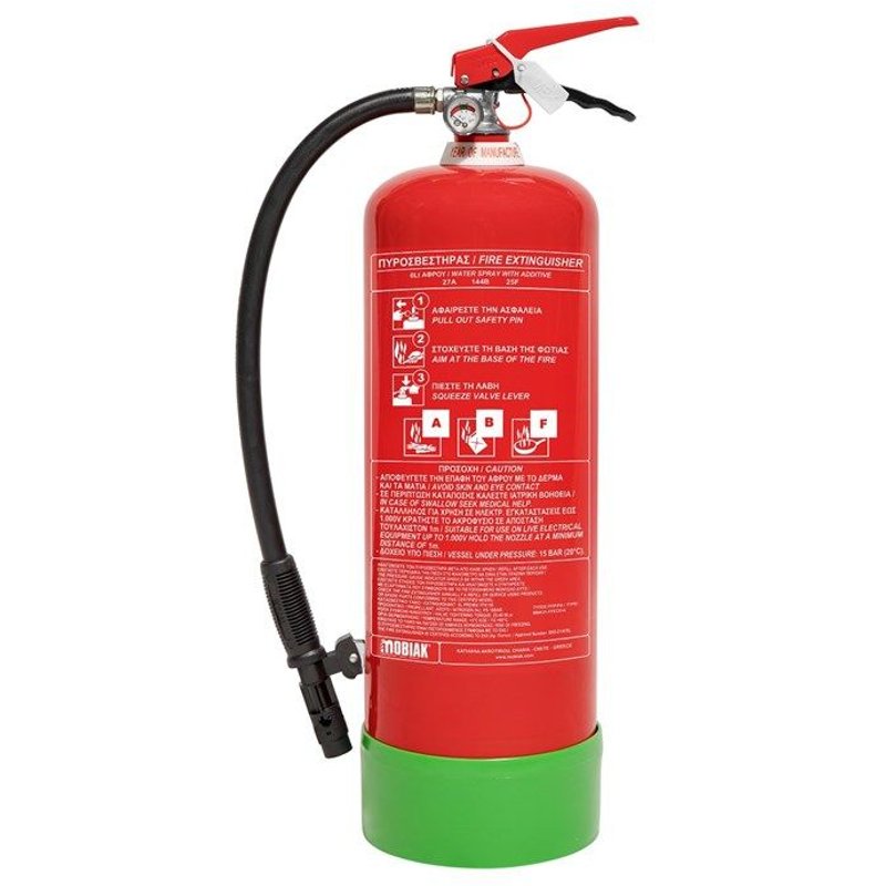 Extincteur à 6 litres eau + additif ABF écologique sans fluor - Norme Française