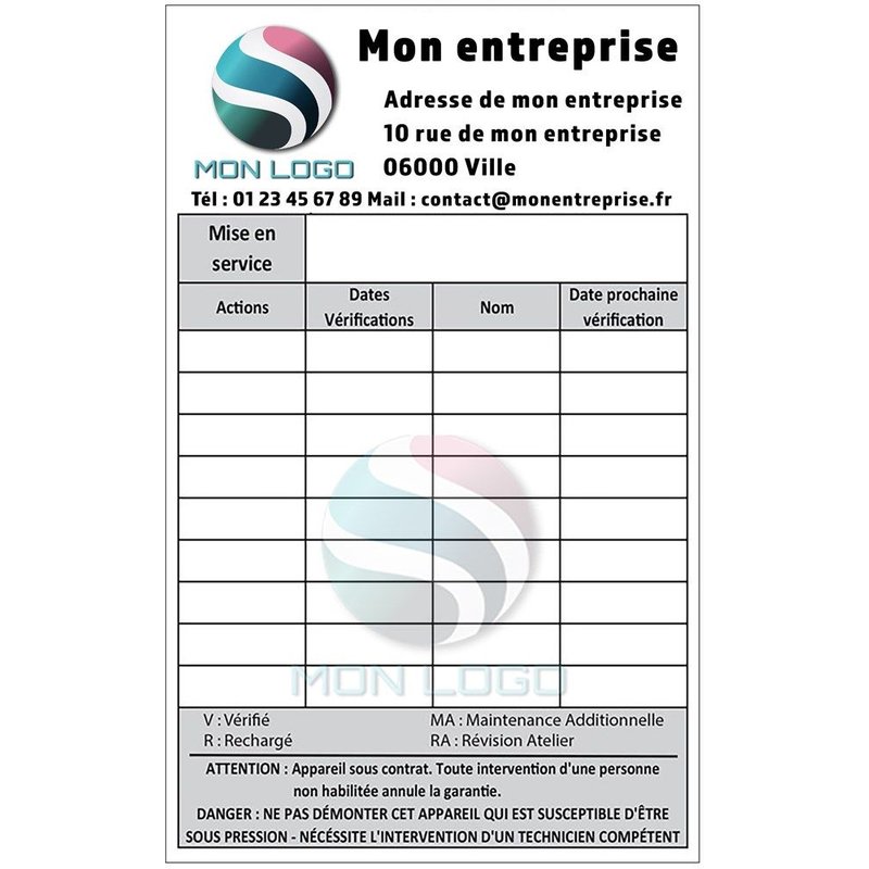 500 Étiquettes vinyle de contrôle personnalisées 74 X 105 mm