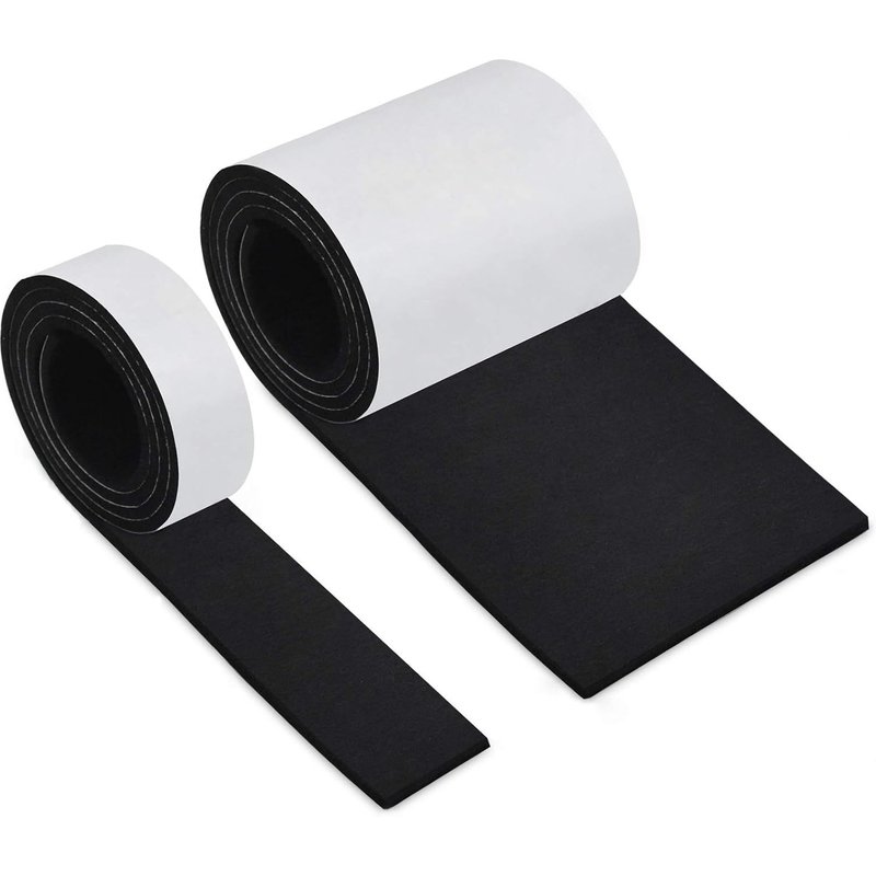 Patin Feutre Feutrine Autocollante Pour Meuble, Patins Chaises Antiderapant Feutre 2 Rouleaux¿100*10cm+100*2cm¿Découpe Libre De Toute Taille Feutrine Adhesive Noire Protection Pied De Table Chaise