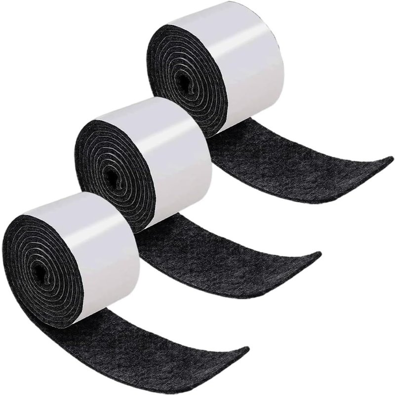 2 Rouleaux Feutrine Autocollante (100cmx2cm),Patin Feutre, Patins Feutres Pour Meubles,Bande De Protection Autocollante Meuble,Auto-Adhésif Autocollant Meuble,Noir