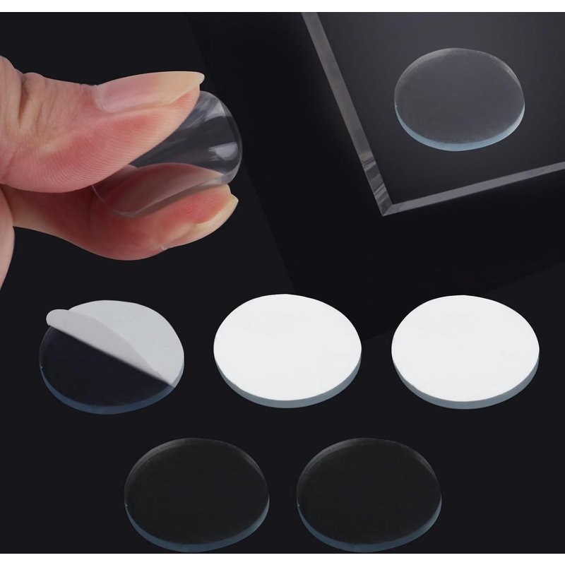 80 Pcs Tampons De Table En Verre, 25 Mm X 2,2 Mm Table Plateau Verre Anti Dérapant, Entretoises De Dessus De Table En Verre Transparent, Pare-Chocs En Plastique Pour Dessus De Table En Verre