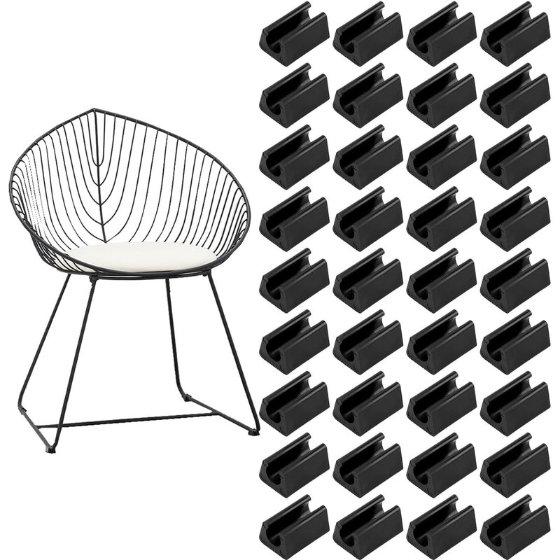 Lot de 36 Couvre-Jambes pour Chaise en Forme de U pour tuyaux Mobiles, Protection Antidérapante pour Tuyaux de Meubles, Coussinets de Tube Flexibles pour Prévenir Les Rayures sur Les Sols